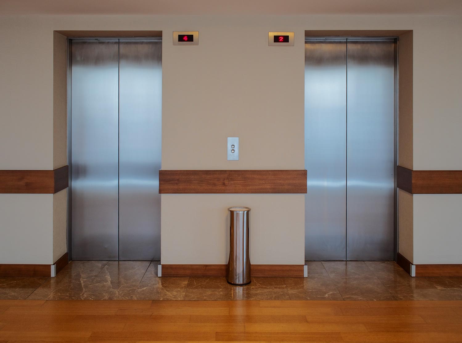 Closed elevator doors